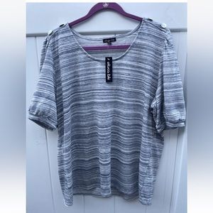 Olivia Blu knit top size 2X NWT blue gray color